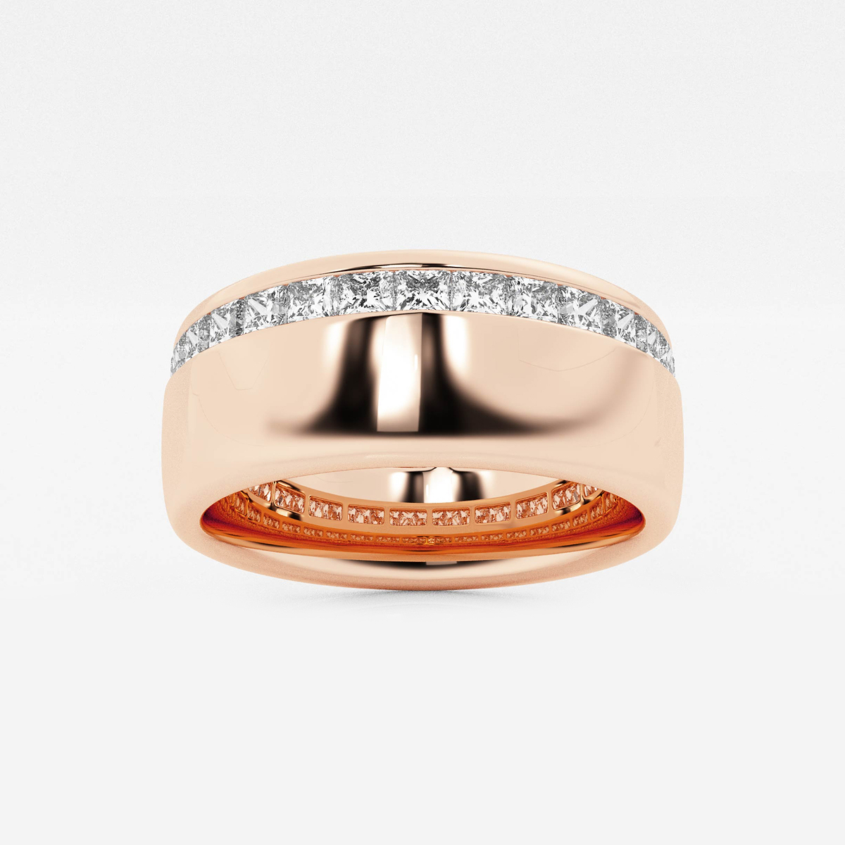 1 1/2 ctw Princess Lab Grown Diamond Channel Set Cigar Band